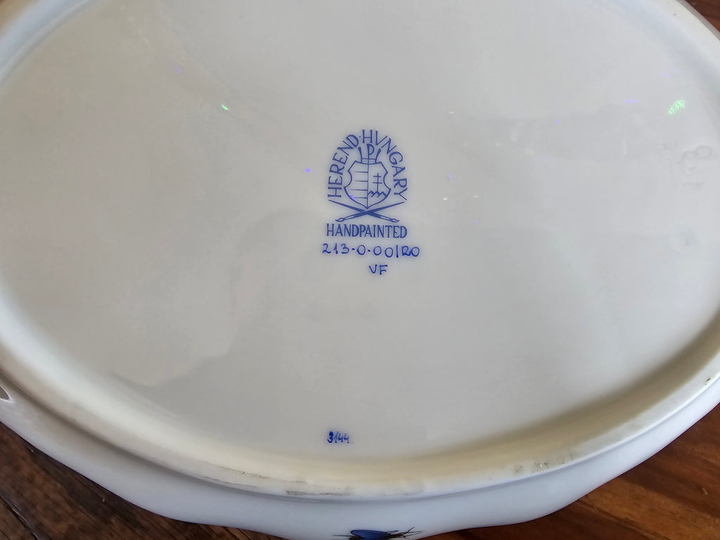 Herend porcelain sauce boat with plate
