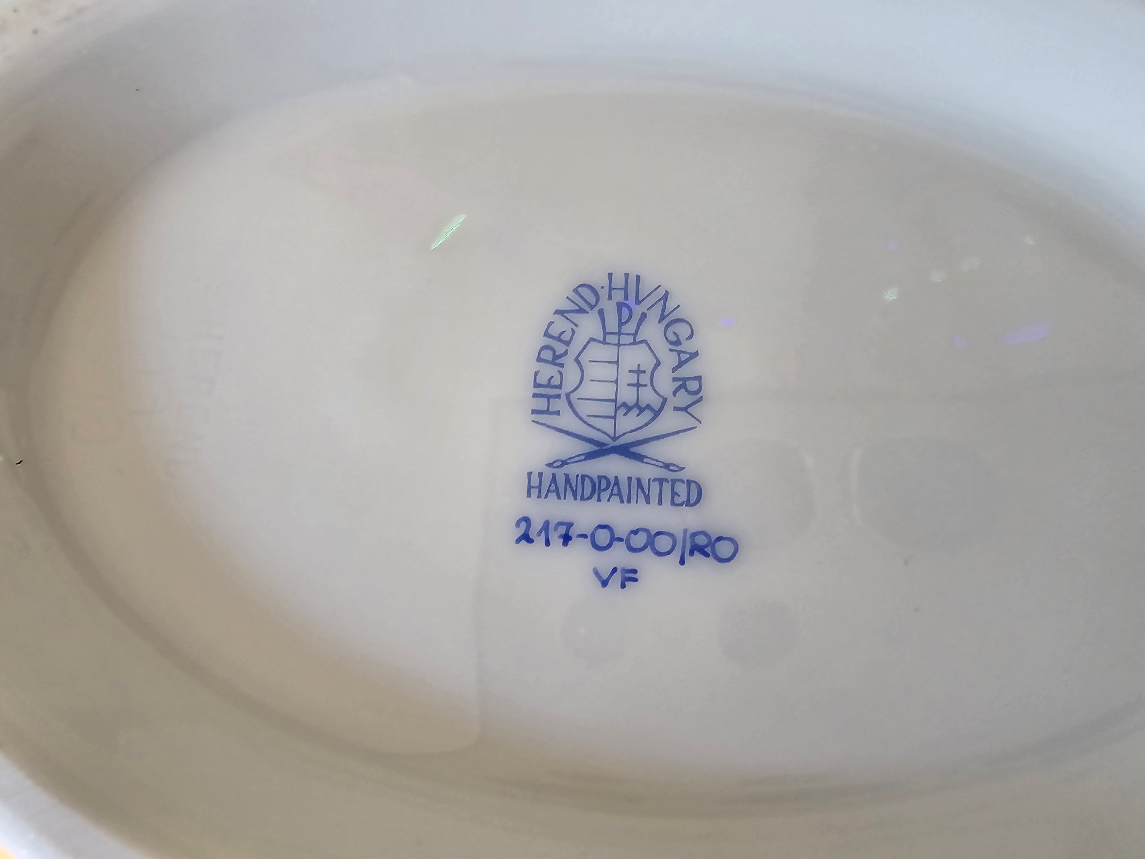 Herend porcelain sauce boat with plate