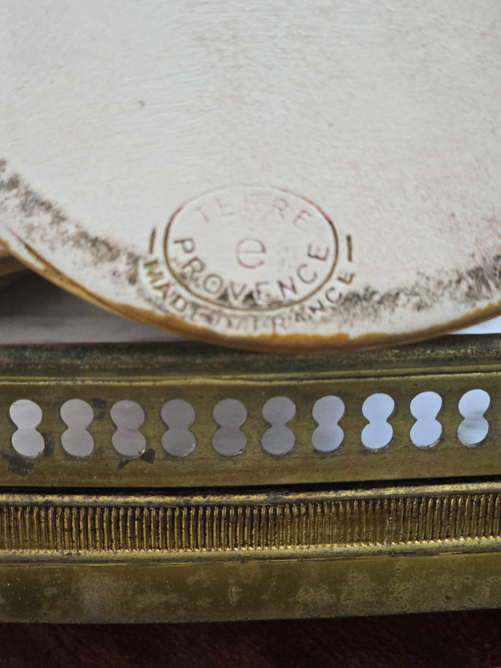 Small French made yellow container