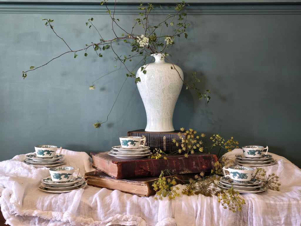 CHINESE BONE CHINA SET, DRAGON DESIGN