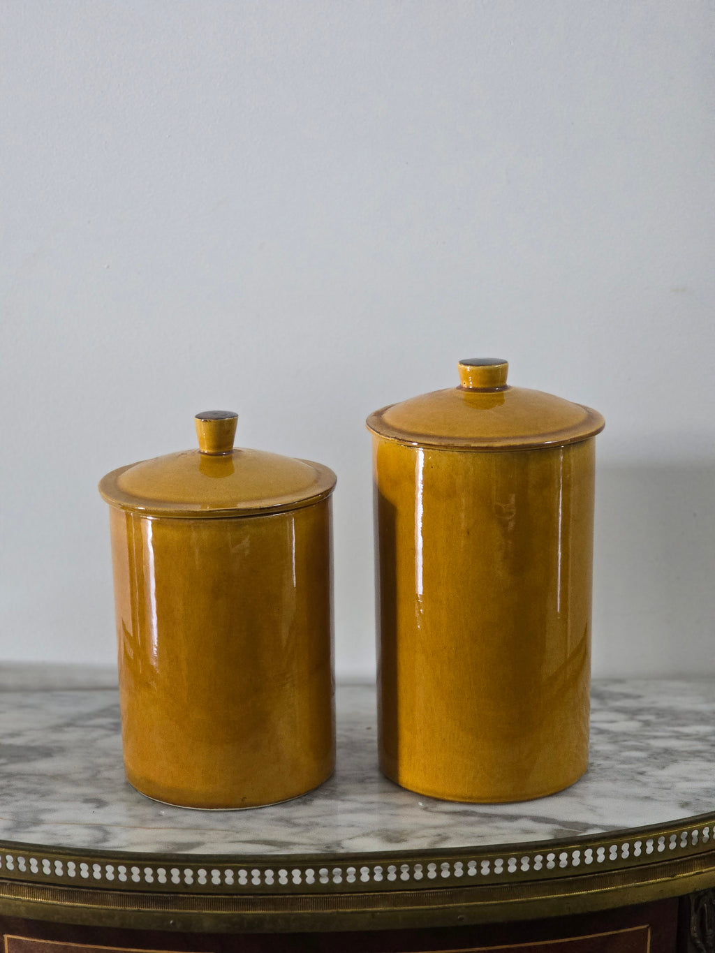 Large French made yellow container