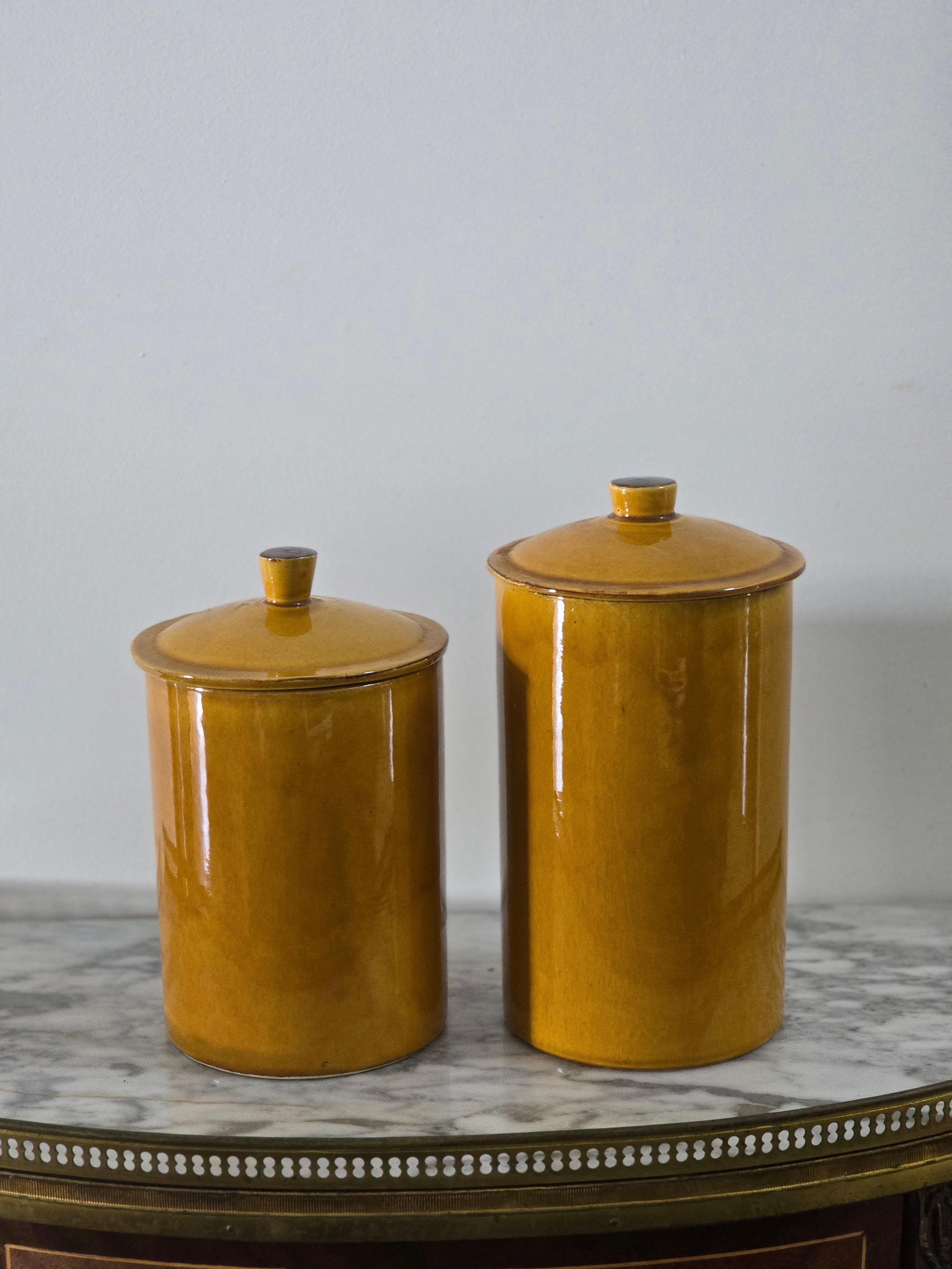 Large French made yellow container