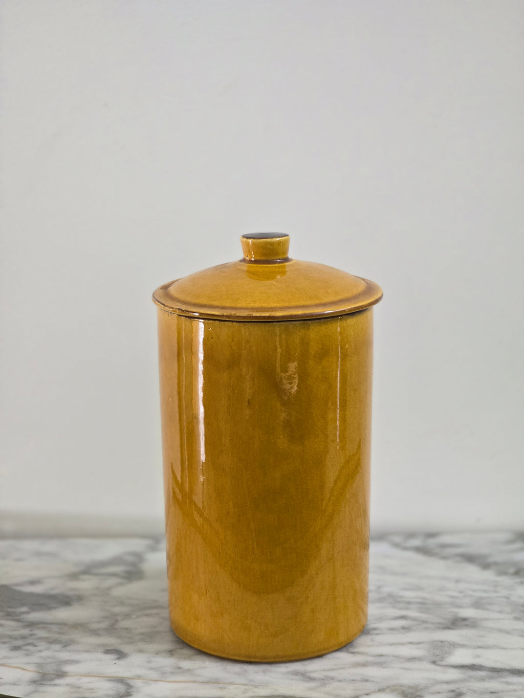 Large French made yellow container