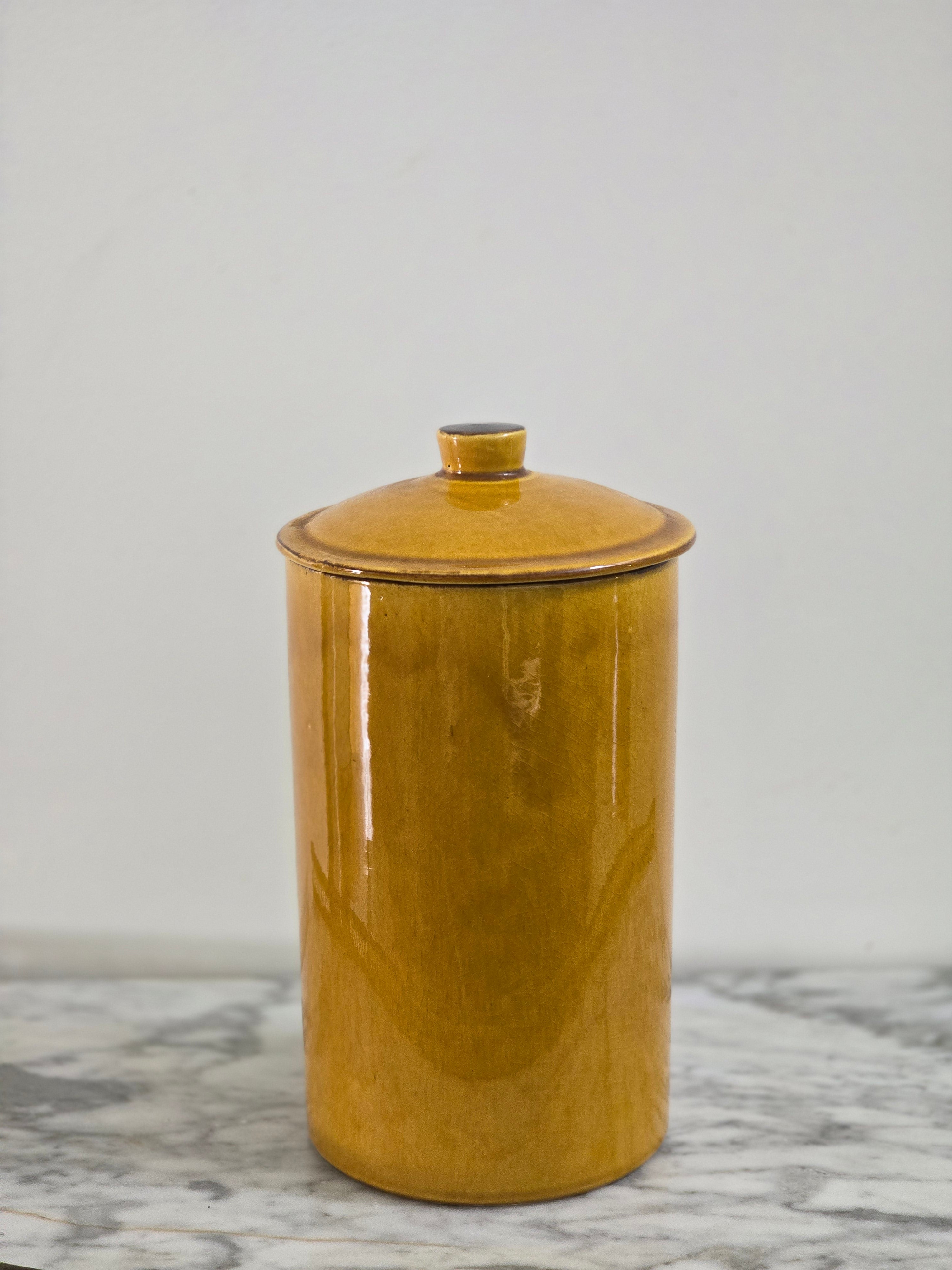Large French made yellow container