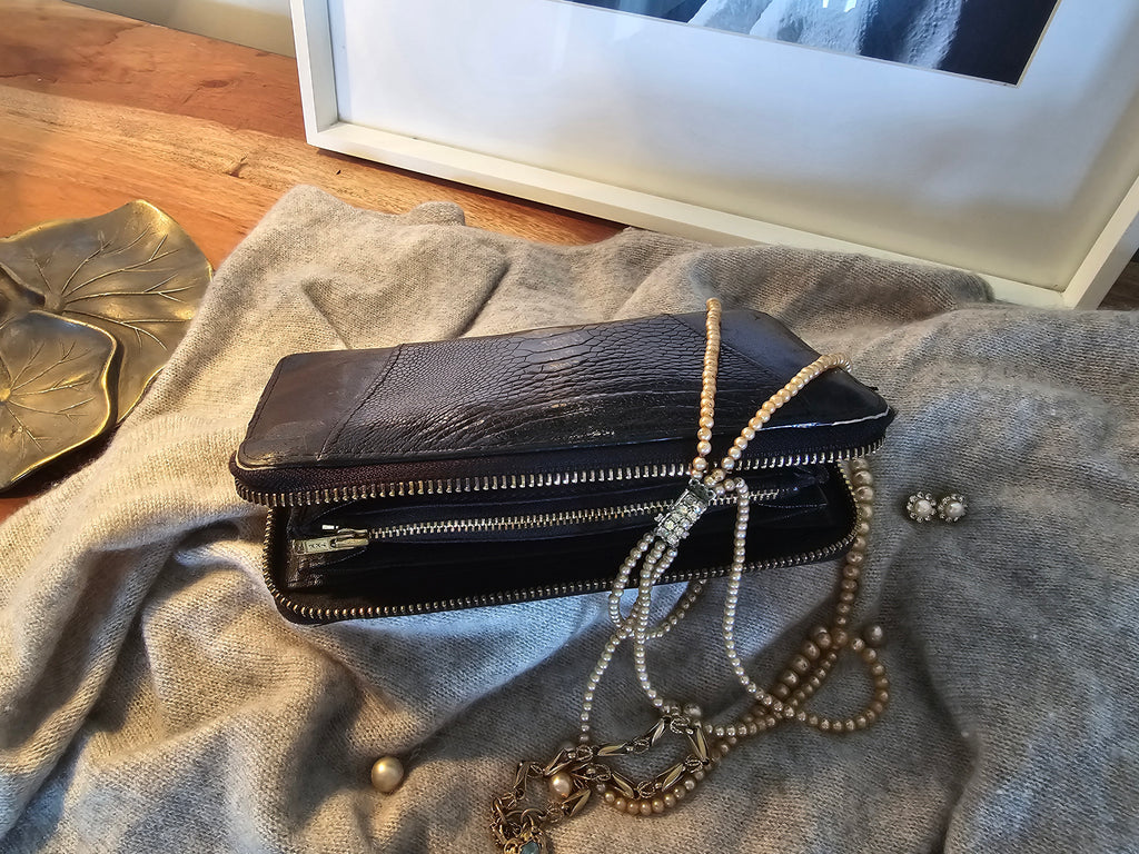 DEADLY PONIES BLACK LEATHER PURSE - USED